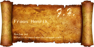Frass Henrik névjegykártya